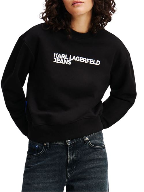 Felpa donna nera in cotone bio Karl Lagerfeld jeans | A1W20005999